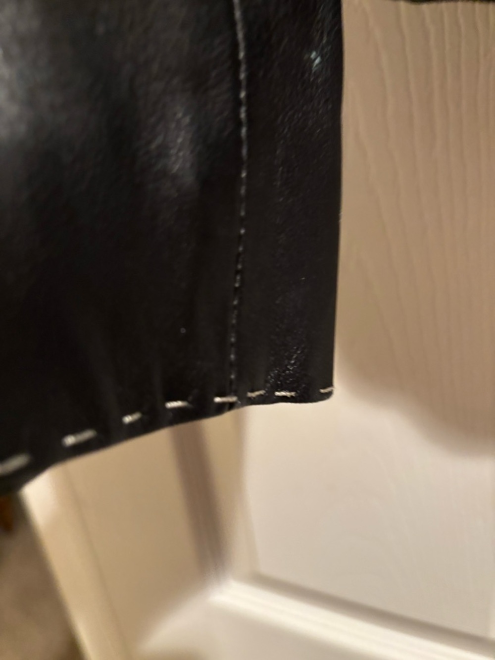 Black Leather Topstitched Jacket/Blazer - Picture 10 of 14